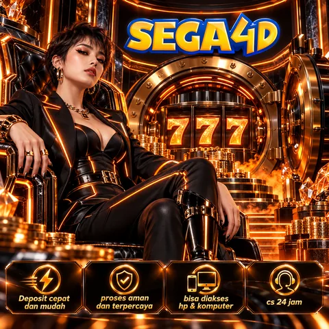 Poster ilustrasi SEGA4D bernuansa oranye emas