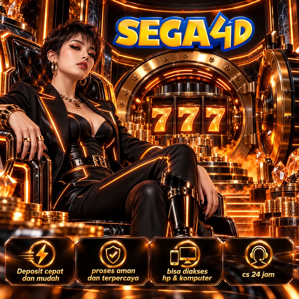 Poster ilustrasi SEGA4D ke-3 berwarna oranye dan emas, gambar ditampilkan utuh